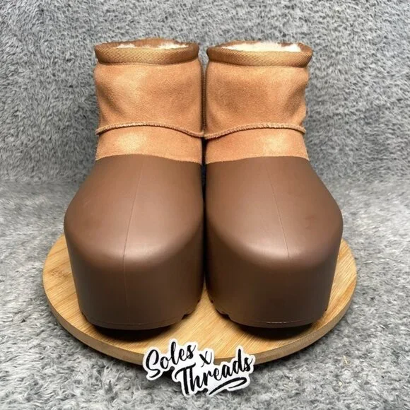 UGG Classic Mini Pumped Molded Boot Size 6 Women Chestnut 1158370 - Picture 3 of 6